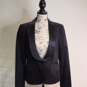 LOFT Black Jacket with Satin Detail